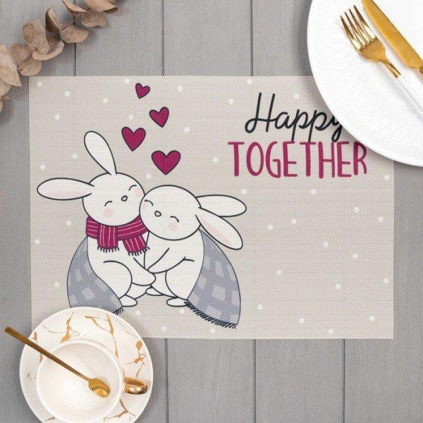 Салфетка на стол "Happy together", ПВХ, 40*29 см